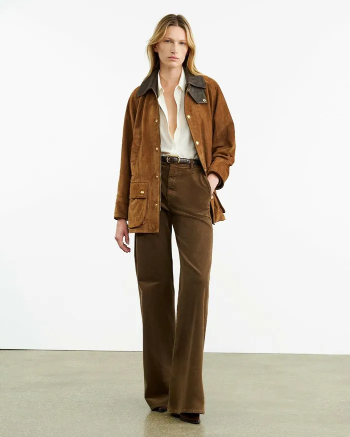 ANNA CORDUROY PANT Cigar Brown Women Nili Lotan Pants and Shorts
