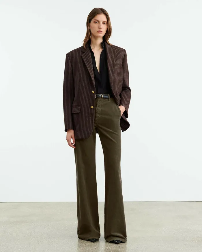 ANNA CORDUROY PANT Cigar Brown Women Nili Lotan Pants and Shorts