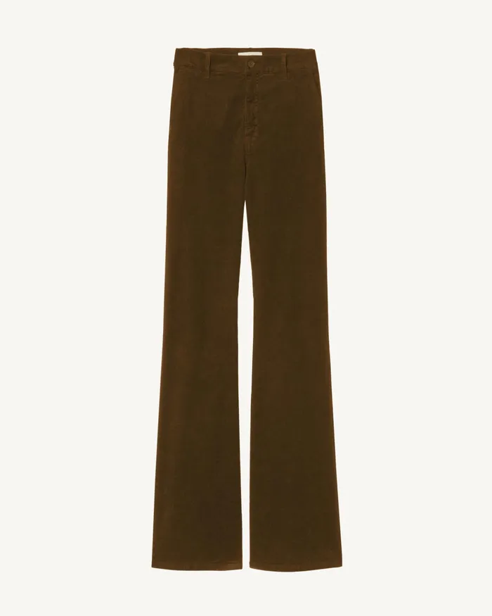 ANNA CORDUROY PANT Cigar Brown Women Nili Lotan Pants and Shorts