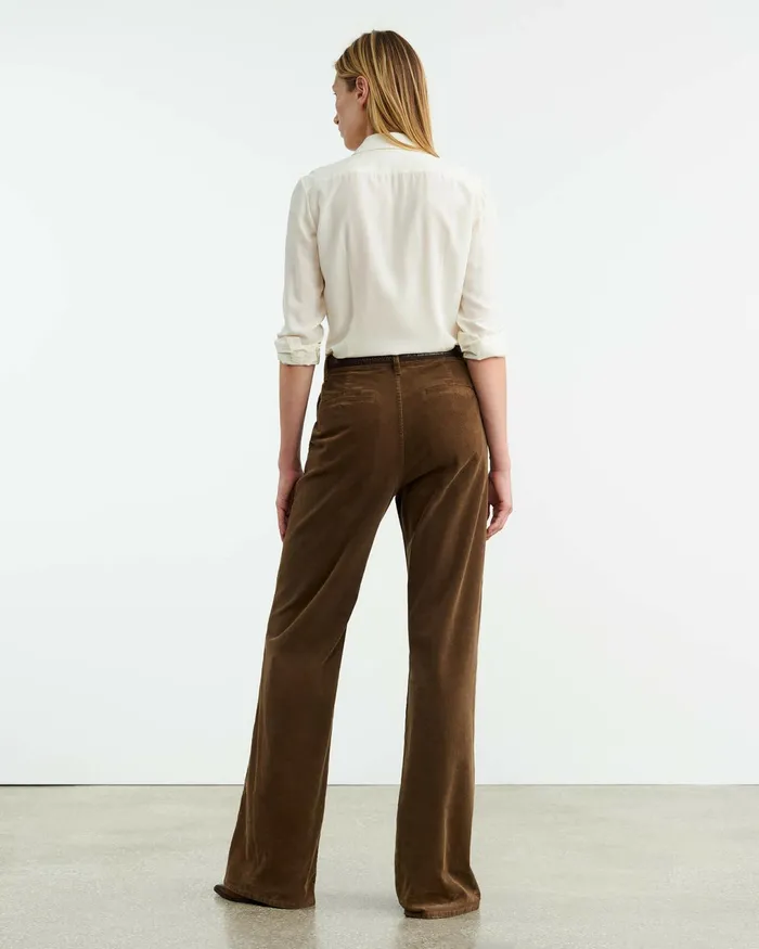 ANNA CORDUROY PANT Cigar Brown Women Nili Lotan Pants and Shorts