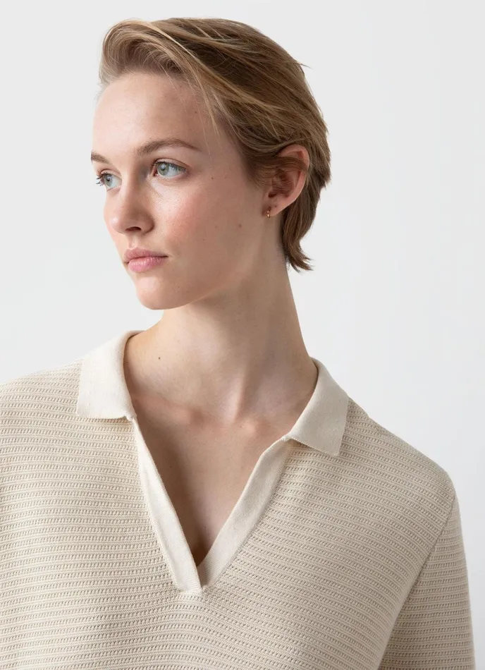 Archive Knit Polo Ecru Women SUNSPEL Tshirts and Tops