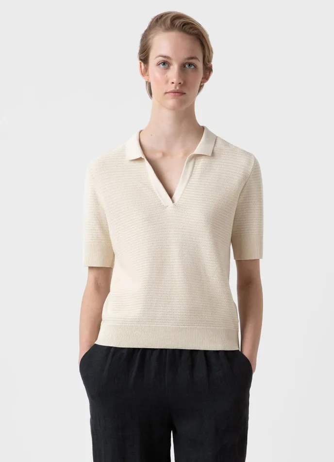 Archive Knit Polo Ecru Women SUNSPEL Tshirts and Tops
