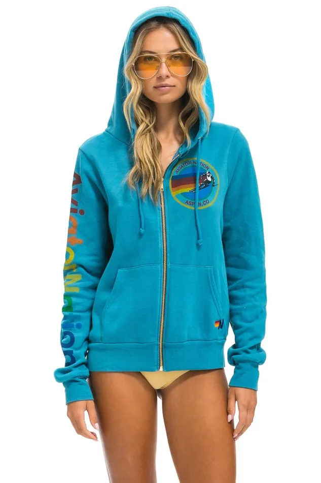 Aspen Hoodie 8211 Teal WomenMen Aviator Nation Hoodies