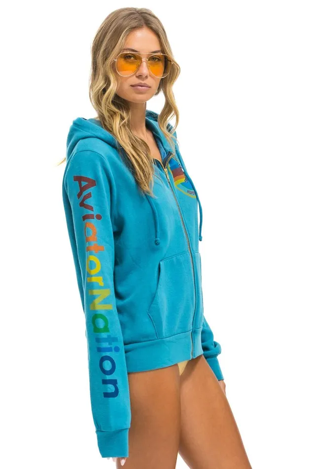 Aspen Hoodie 8211 Teal WomenMen Aviator Nation Hoodies