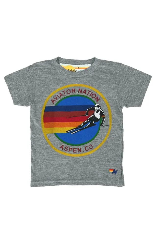 Aspen Tee 8211 Heather Grey Kids Aviator Nation Tees