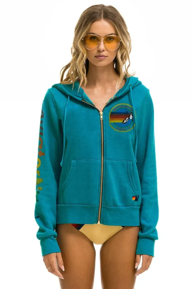Austin Hoodie 8211 Teal WomenMen Aviator Nation Hoodies