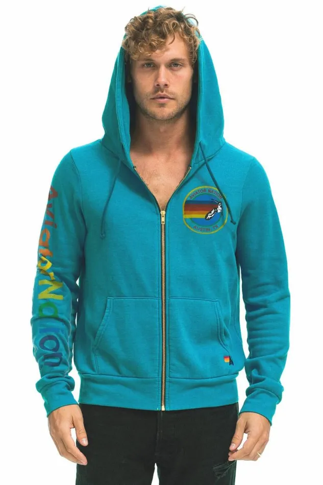 Austin Hoodie 8211 Teal WomenMen Aviator Nation Hoodies