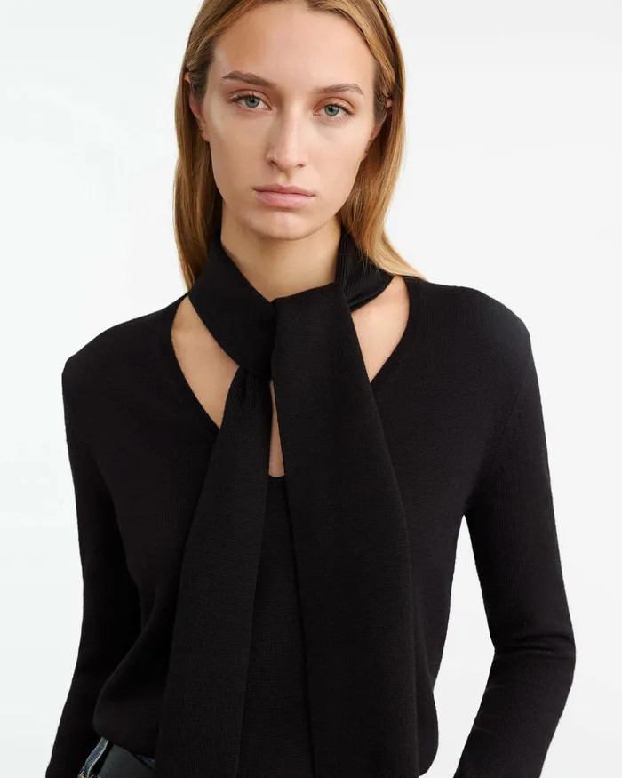 AYLA SWEATER Black Women Nili Lotan Knits and Sweaters