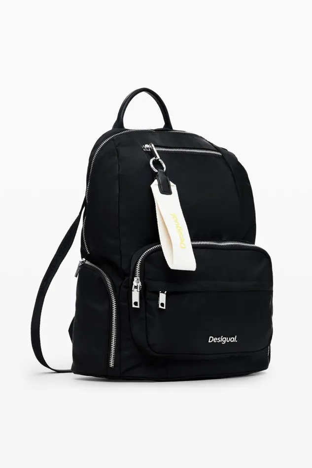 Backpacks Women Desigual Medium Backpack With Multiple Pockets Black