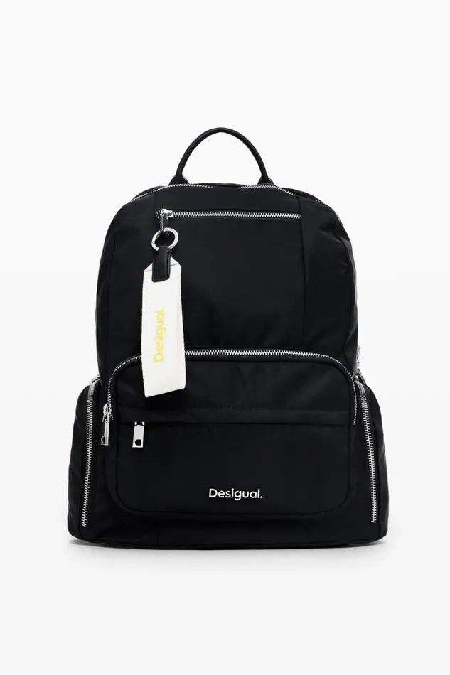 Backpacks Women Desigual Medium Backpack With Multiple Pockets Black