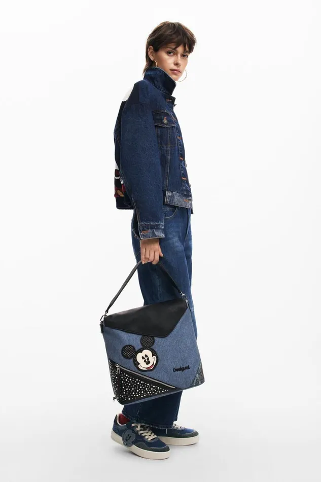 Backpacks Women Desigual Mickey L Denim Backpack Blue