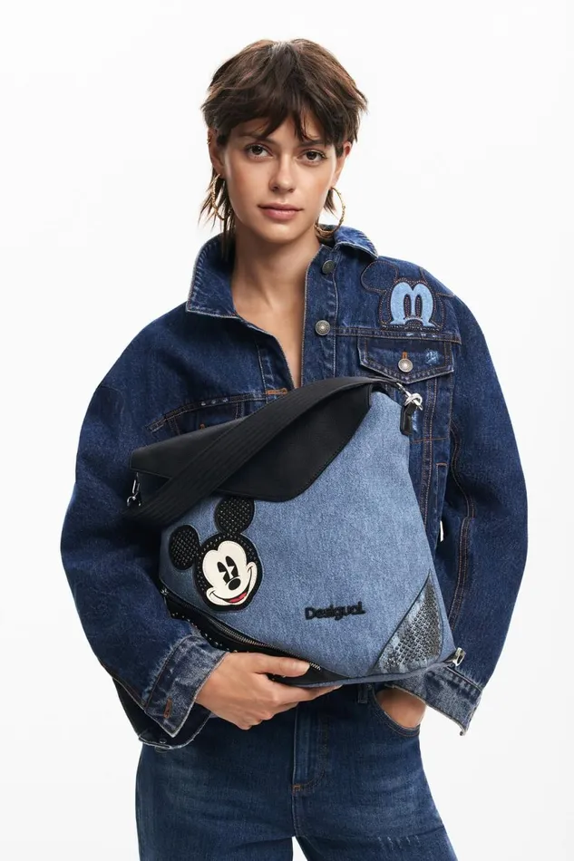 Backpacks Women Desigual Mickey L Denim Backpack Blue