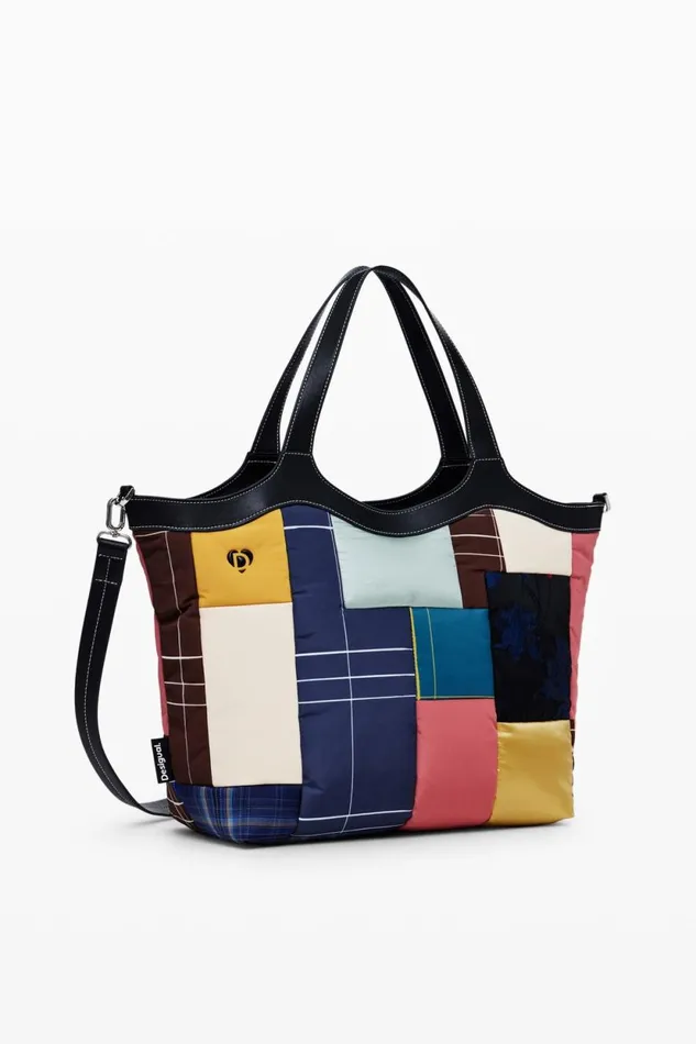 Bags Women Desigual Geometric Handle Bag Materialfinishes