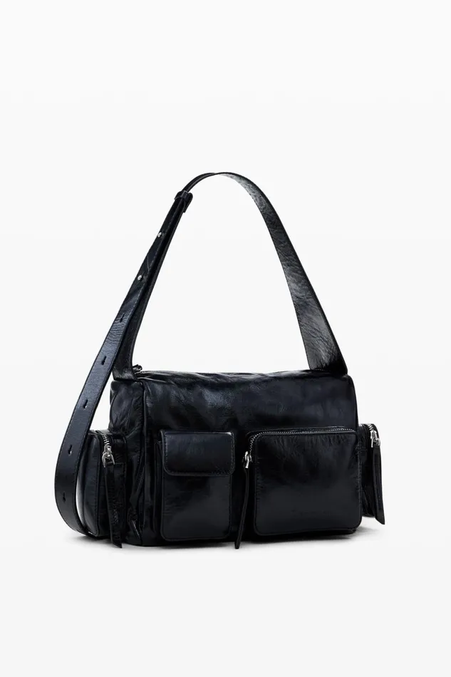 Bags Women Desigual M Leather Pockets Bag Black