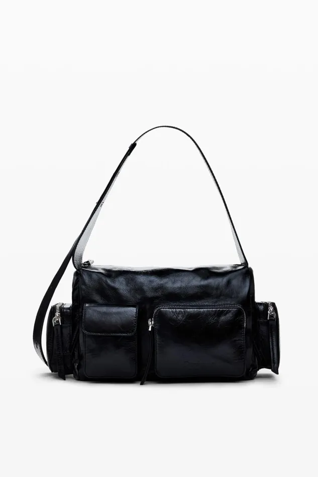 Bags Women Desigual M Leather Pockets Bag Black