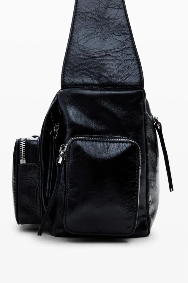 Bags Women Desigual M Leather Pockets Bag Black