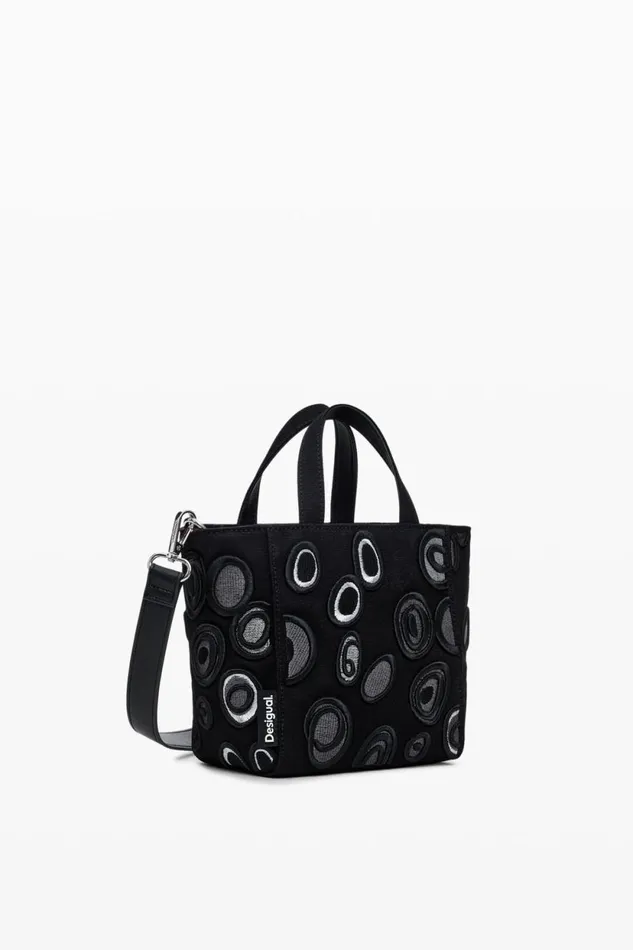 Bags Women Desigual Nylon Bag With Circles Black
