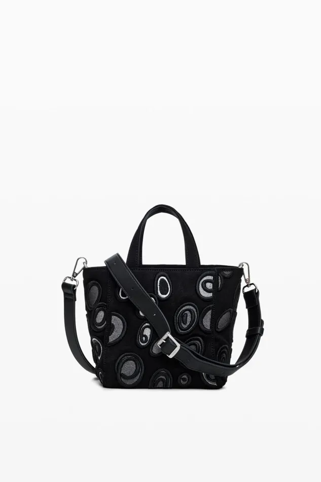 Bags Women Desigual Nylon Bag With Circles Black