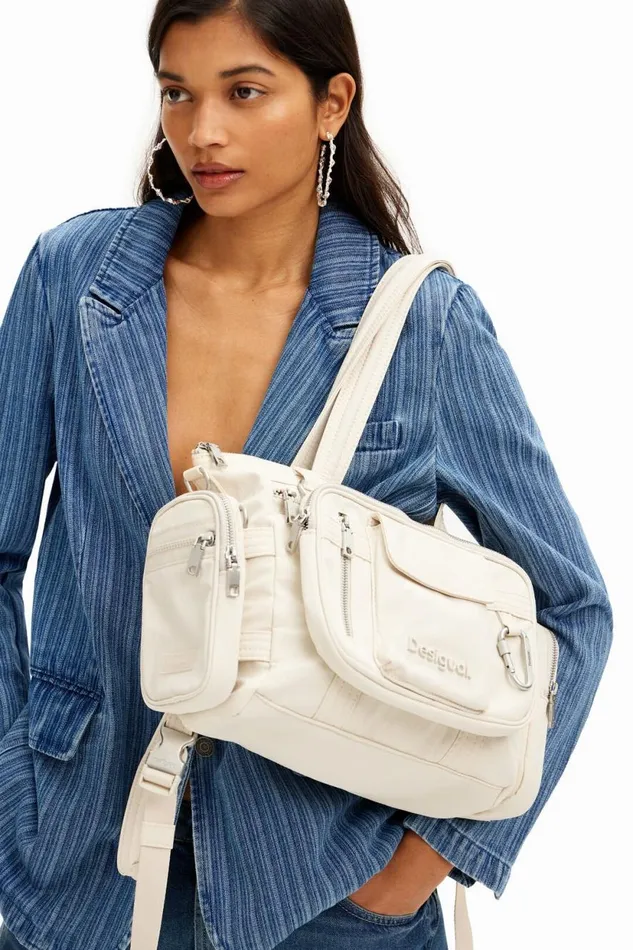 Bags Women Desigual Voyager S Multiposition Handbag White