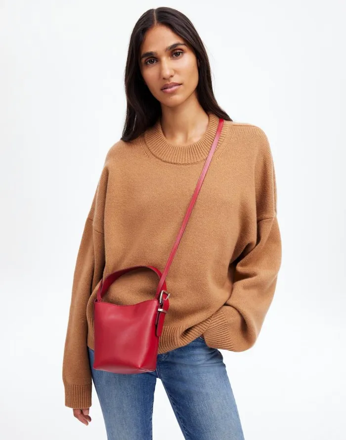 Bags Women Madewell The Essential Micro Bucket Tote Bright Ember