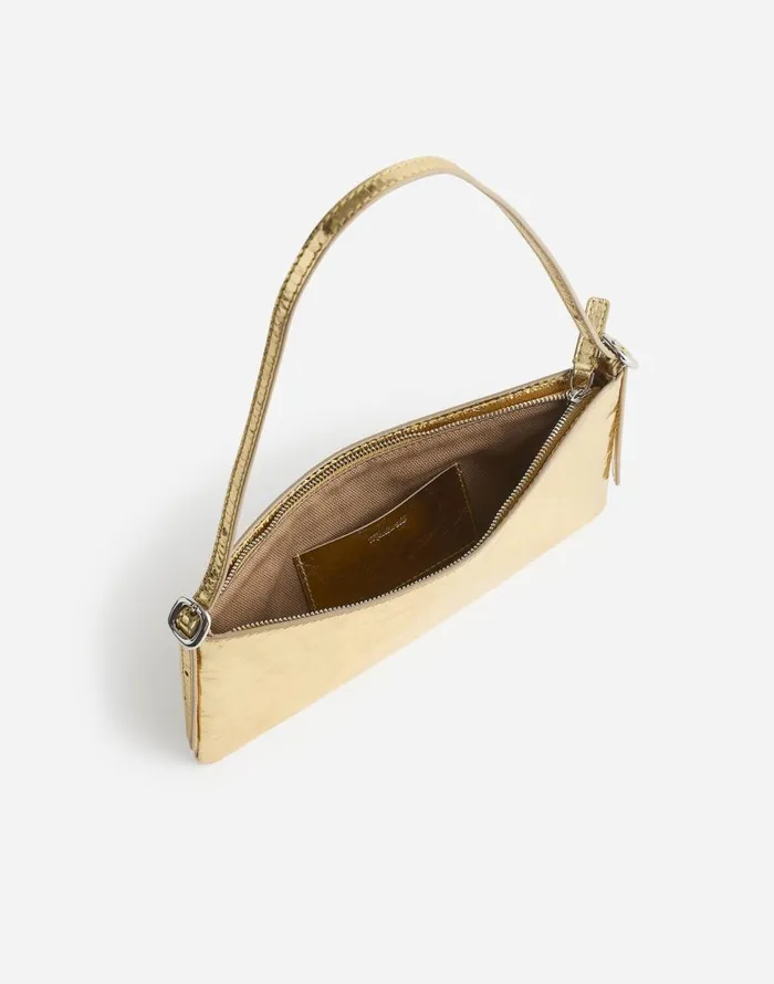 Bags Women Madewell The SculpturalBuckle Mini Shoulder Bag Gold Metallic