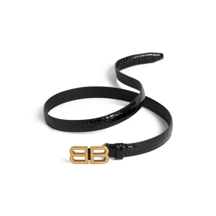 Balenciaga Belts Women Women039s Bb Hourglass Thin Belt In Black Black Balenciaga Belts Women Women039s Bb Hourglass Thin Belt In Black Black