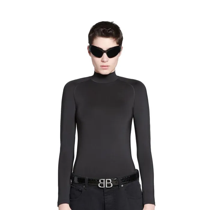 Balenciaga Belts Women Women039s Monaco Belt Crocodile Embossed In Black Black