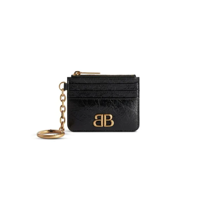 Balenciaga Card Holders Women Women039s Monaco Card Holder With Keychain In Black Black Balenciaga Card Holders Women Women039s Monaco Card Holder With Keychain In Black Black