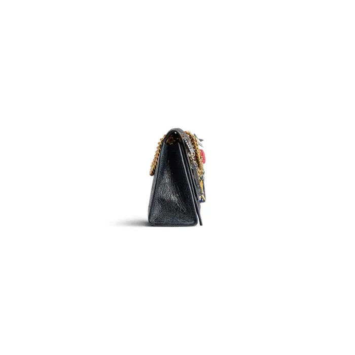 Balenciaga Chain Bags Women Women039s Crush Small Chain Bag Dirty Effect With Ny Souvenirs Charms In Black Black