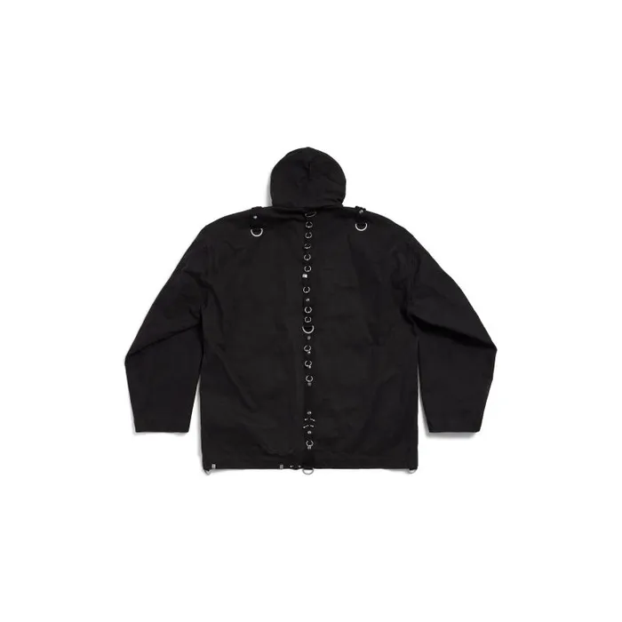 Balenciaga Coats and Jackets Men Men039s Hooded Studded Zipup Jacket In Black Black Balenciaga Coats and Jackets Men Men039s Hooded Studded Zipup Jacket In Black Black