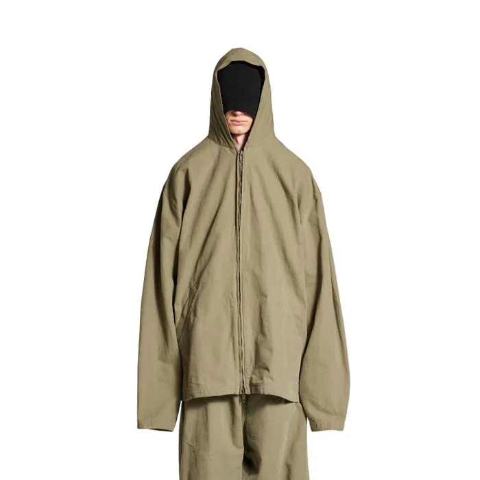 Balenciaga Coats and Jackets Men Men039s Hooded Zipup Jacket In Green Green