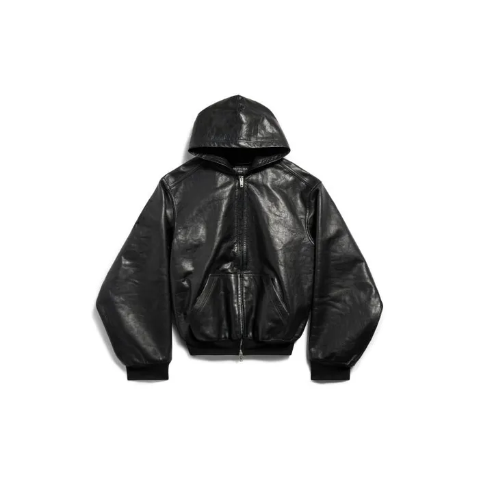 Balenciaga Coats and Jackets WomenMen Lined Zipup Hoodie Large Fit In Black Black Balenciaga Coats and Jackets WomenMen Lined Zipup Hoodie Large Fit In Black Black