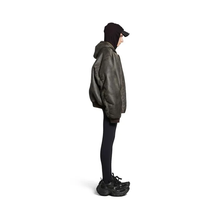 Balenciaga Coats and Jackets WomenMen Shearling Zipup Hoodie Large Fit In Brown Brown Balenciaga Coats and Jackets WomenMen Shearling Zipup Hoodie Large Fit In Brown Brown