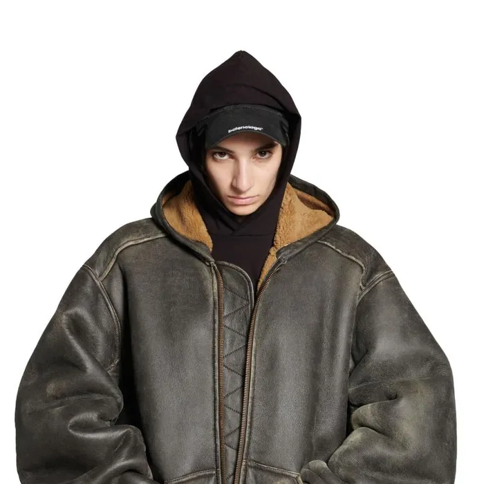 Balenciaga Coats and Jackets WomenMen Shearling Zipup Hoodie Large Fit In Brown Brown Balenciaga Coats and Jackets WomenMen Shearling Zipup Hoodie Large Fit In Brown Brown