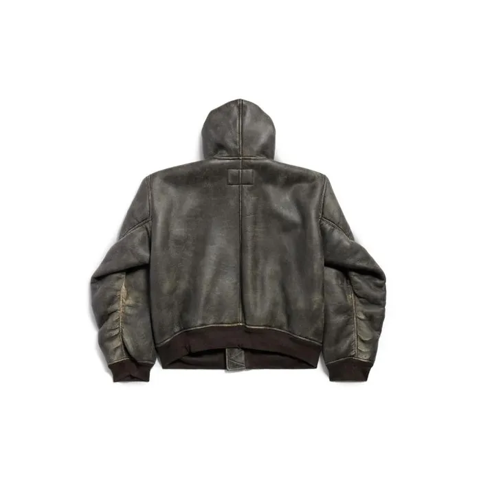 Balenciaga Coats and Jackets WomenMen Shearling Zipup Hoodie Large Fit In Brown Brown Balenciaga Coats and Jackets WomenMen Shearling Zipup Hoodie Large Fit In Brown Brown