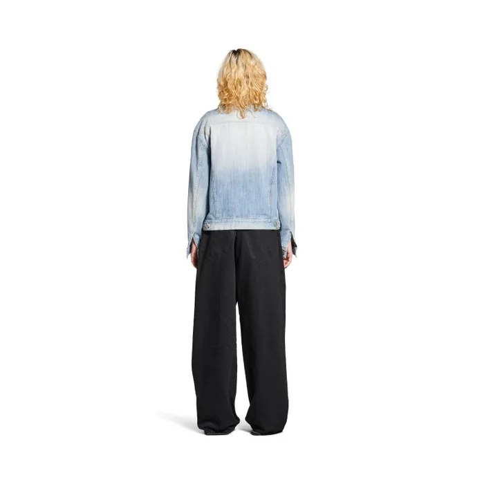 Balenciaga Coats and Jackets Women Women039s Standing Collar Jacket In Light Blue Light Blue