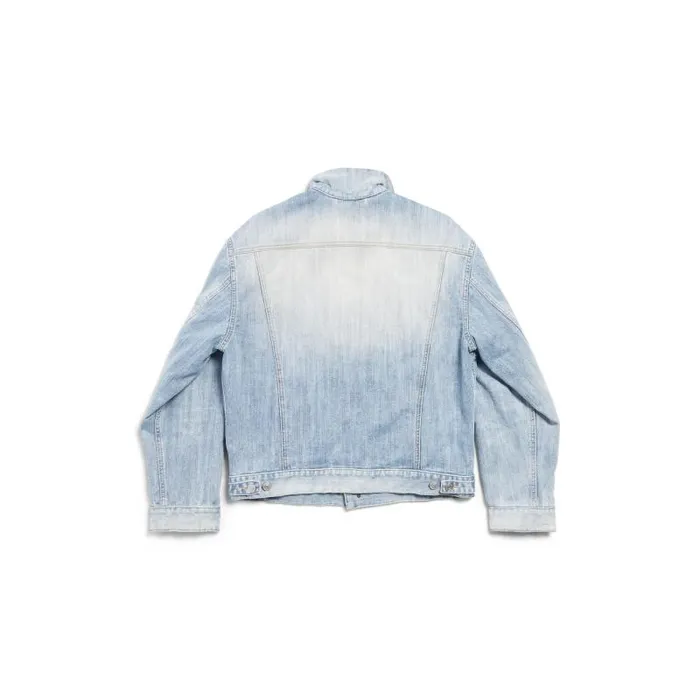 Balenciaga Coats and Jackets Women Women039s Standing Collar Jacket In Light Blue Light Blue