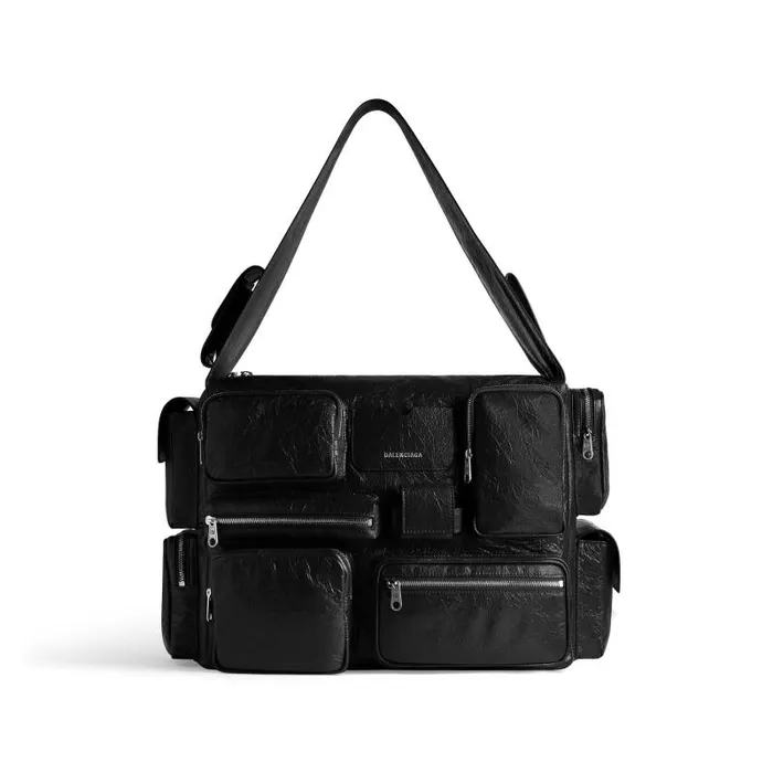 Balenciaga Crossbodies and Messengers Men Superbusy Large Sling Bag In Black Black Balenciaga Crossbodies and Messengers Men Superbusy Large Sling Bag In Black Black