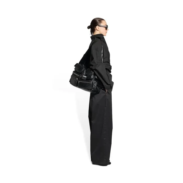 Balenciaga Crossbodies and Messengers Men Superbusy Large Sling Bag In Black Black Balenciaga Crossbodies and Messengers Men Superbusy Large Sling Bag In Black Black