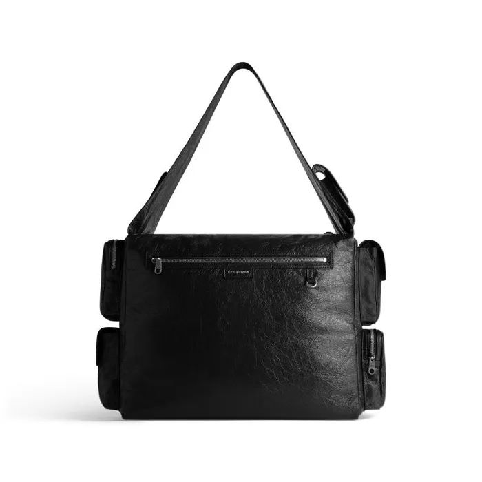 Balenciaga Crossbodies and Messengers Men Superbusy Large Sling Bag In Black Black Balenciaga Crossbodies and Messengers Men Superbusy Large Sling Bag In Black Black