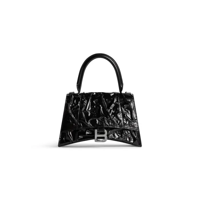 Balenciaga Handbags Women Women039s Hourglass Small Handbag Crushed Effect In Black Black Balenciaga Handbags Women Women039s Hourglass Small Handbag Crushed Effect In Black Black