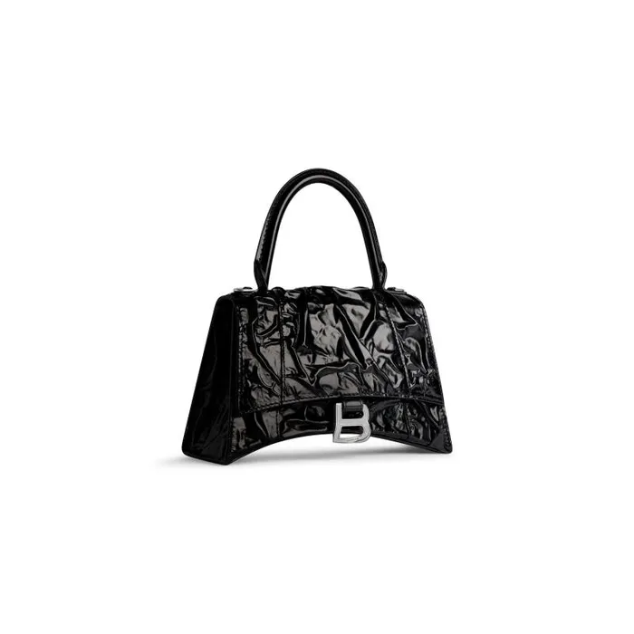 Balenciaga Handbags Women Women039s Hourglass Small Handbag Crushed Effect In Black Black Balenciaga Handbags Women Women039s Hourglass Small Handbag Crushed Effect In Black Black
