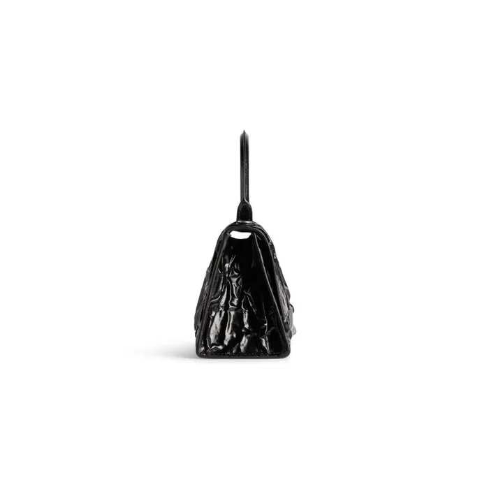 Balenciaga Handbags Women Women039s Hourglass Small Handbag Crushed Effect In Black Black Balenciaga Handbags Women Women039s Hourglass Small Handbag Crushed Effect In Black Black