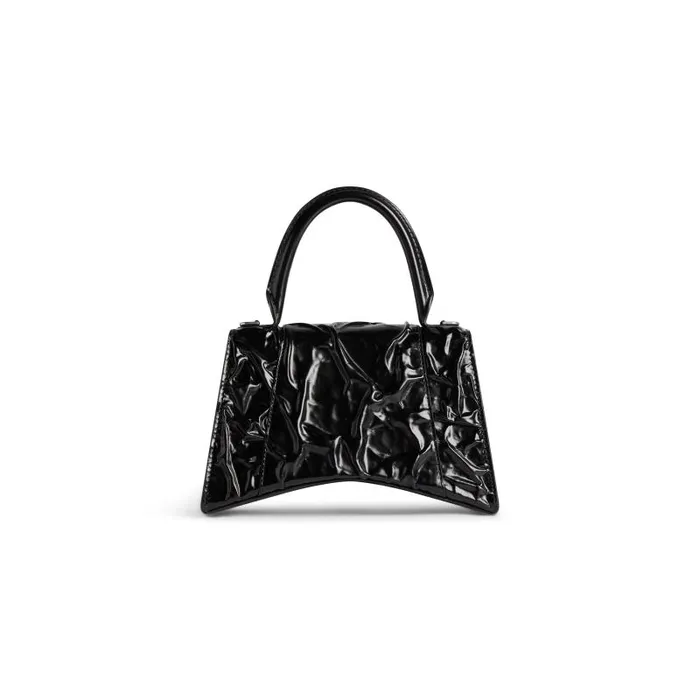 Balenciaga Handbags Women Women039s Hourglass Small Handbag Crushed Effect In Black Black Balenciaga Handbags Women Women039s Hourglass Small Handbag Crushed Effect In Black Black