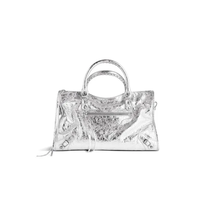 Balenciaga Handbags Women Women039s Le City Medium Bag Metallized In Silver Silver Balenciaga Handbags Women Women039s Le City Medium Bag Metallized In Silver Silver
