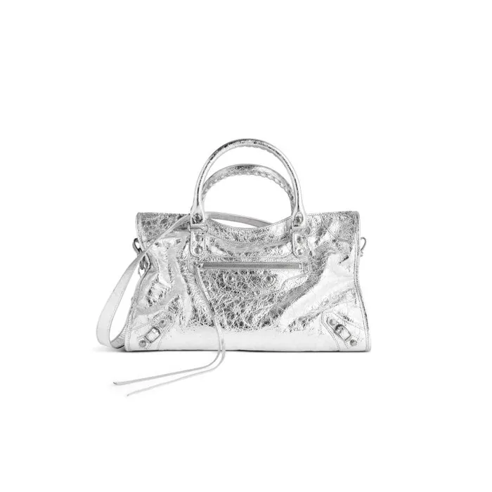 Balenciaga Handbags Women Women039s Le City Medium Bag Metallized In Silver Silver