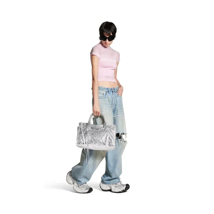 Balenciaga Handbags Women Women039s Le City Medium Bag Metallized In Silver Silver