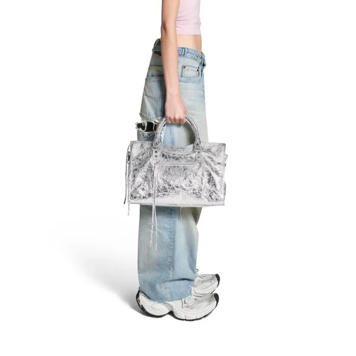 Balenciaga Handbags Women Women039s Le City Medium Bag Metallized In Silver Silver