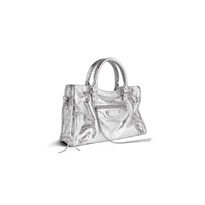 Balenciaga Handbags Women Women039s Le City Medium Bag Metallized In Silver Silver