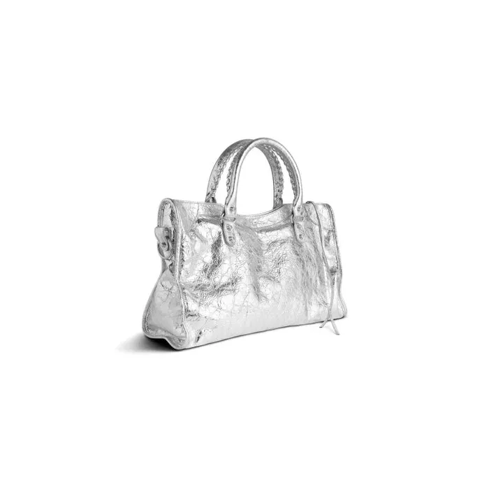 Balenciaga Handbags Women Women039s Le City Medium Bag Metallized In Silver Silver